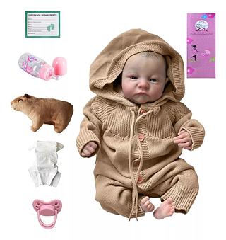 Bonecas Gêmeas Bebê Reborn Recém Nascidas Capivara Pelúcia