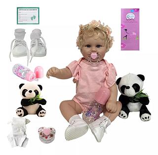 Bebê Reborn Boneca Pintura Realista Corpo De Silicone 50cm